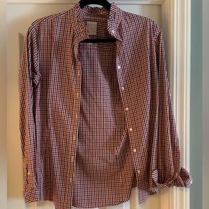 NWOT Brooks Brothers red/navy ruffle color dress shirt